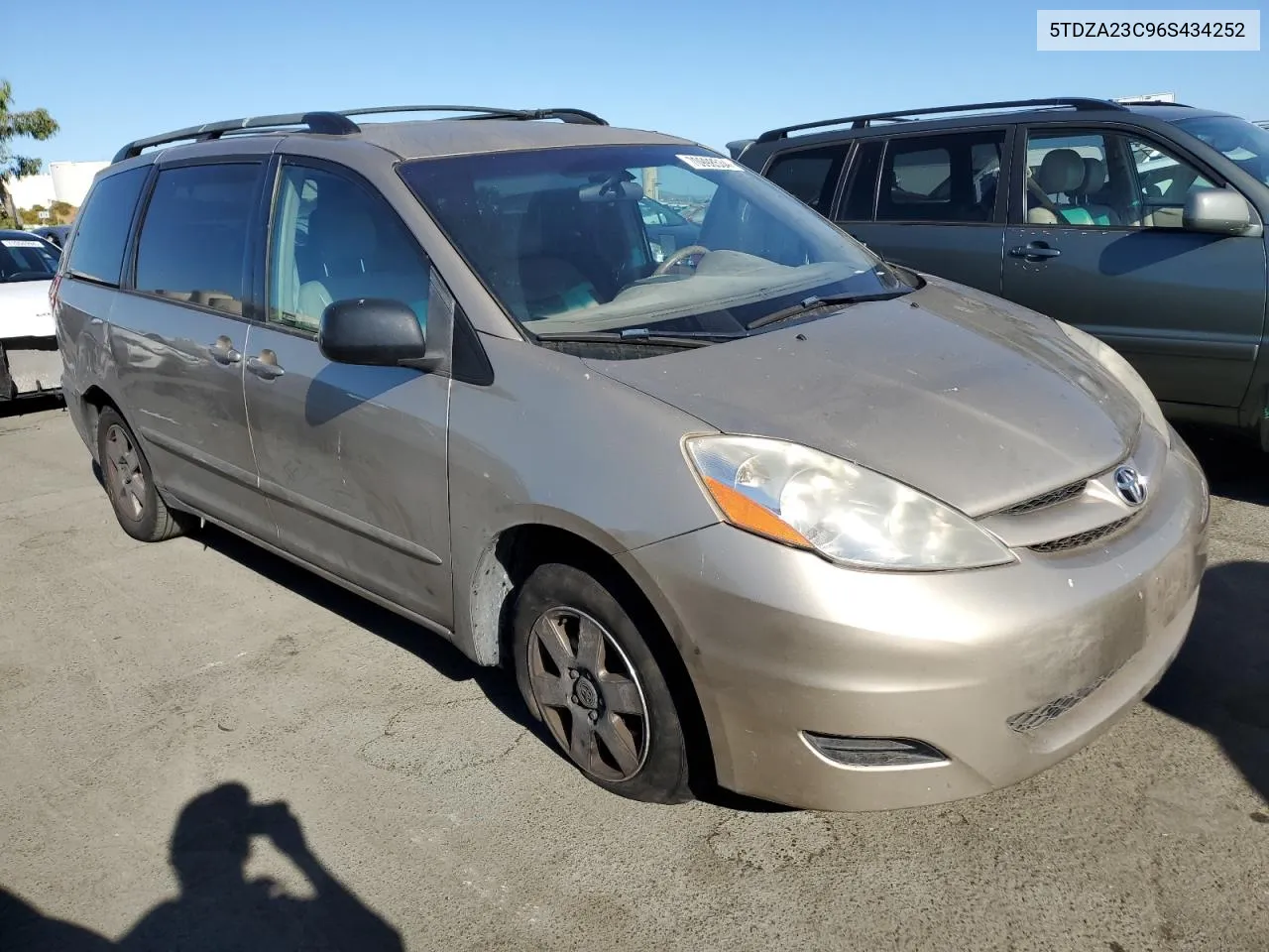 2006 Toyota Sienna Ce VIN: 5TDZA23C96S434252 Lot: 70998534