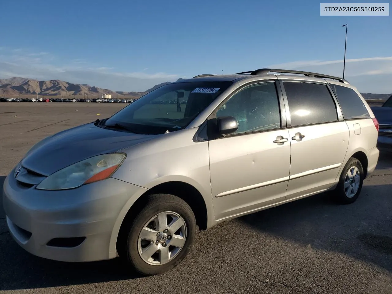 2006 Toyota Sienna Ce VIN: 5TDZA23C56S540259 Lot: 71877904