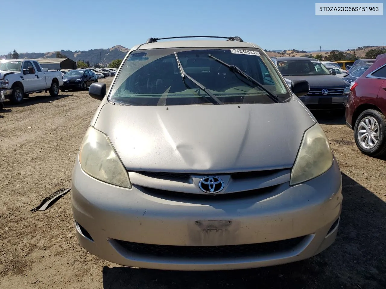 2006 Toyota Sienna Ce VIN: 5TDZA23C66S451963 Lot: 74338854