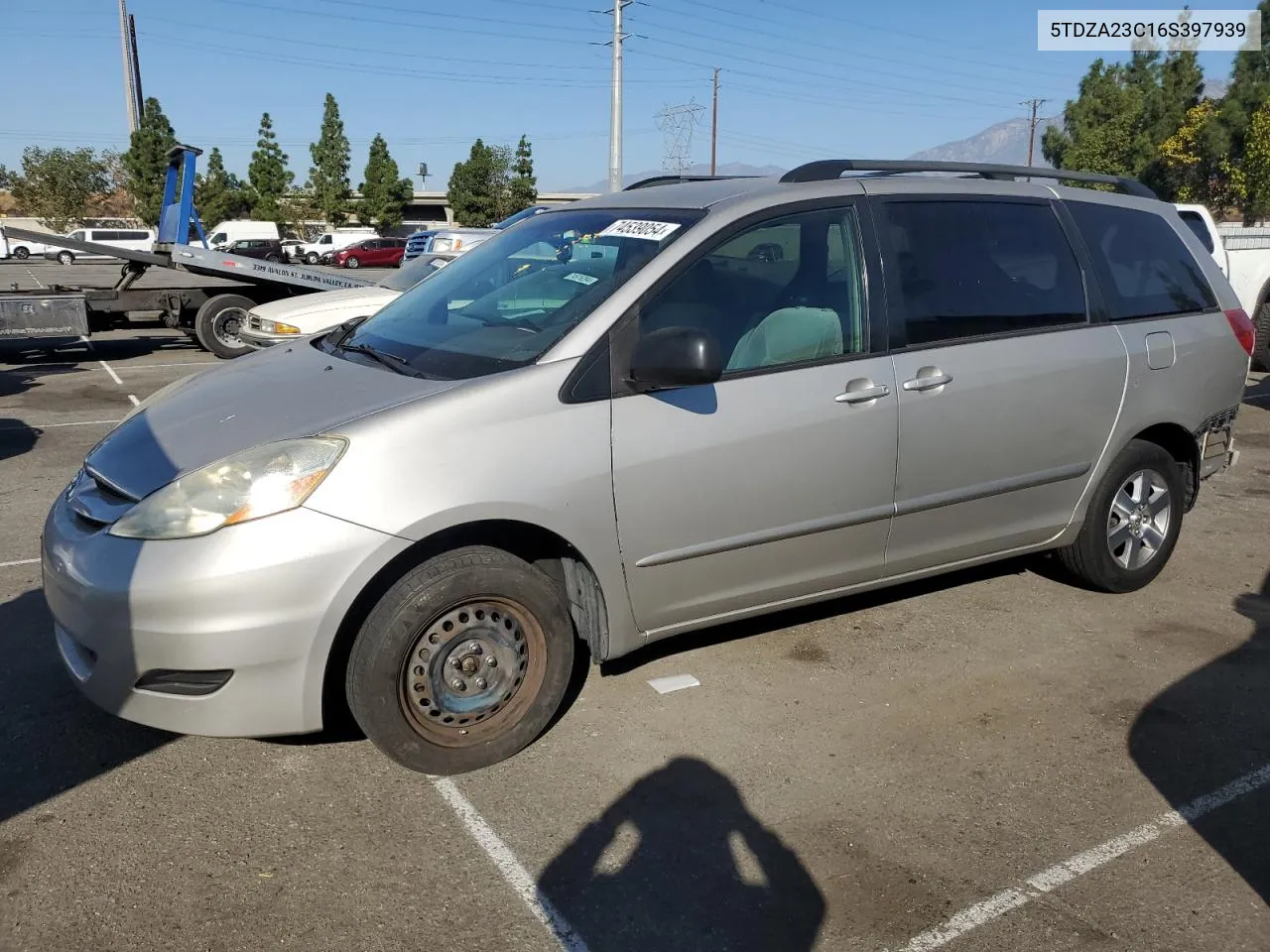 2006 Toyota Sienna Ce VIN: 5TDZA23C16S397939 Lot: 74539054