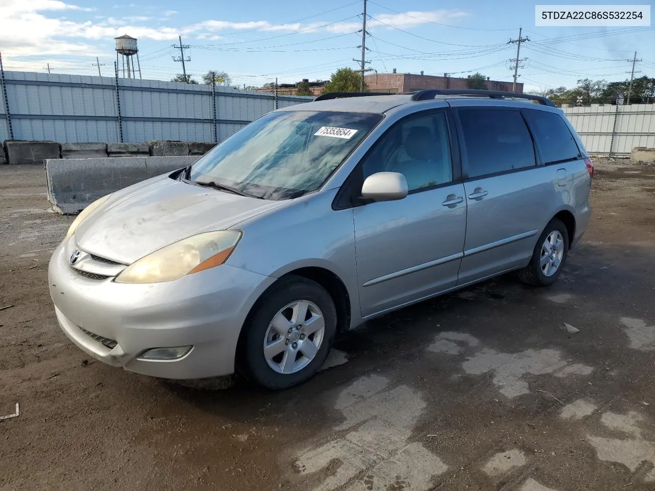 2006 Toyota Sienna Xle VIN: 5TDZA22C86S532254 Lot: 75353654