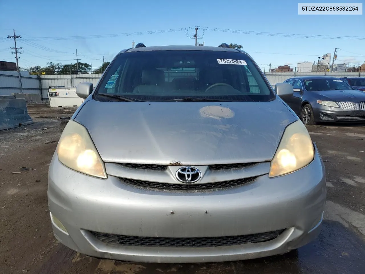 2006 Toyota Sienna Xle VIN: 5TDZA22C86S532254 Lot: 75353654