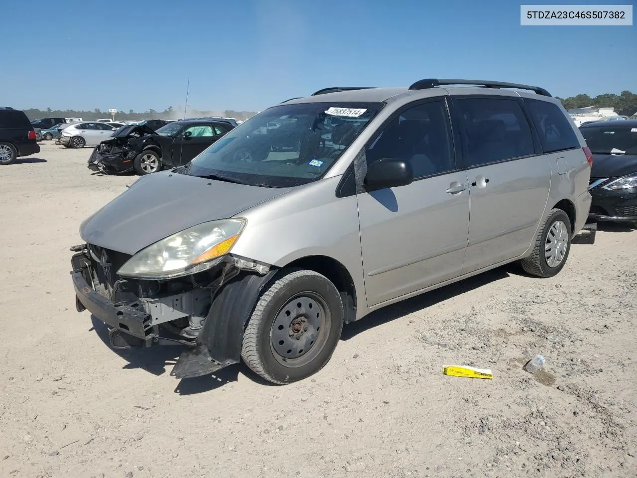 2006 Toyota Sienna Ce VIN: 5TDZA23C46S507382 Lot: 75837514