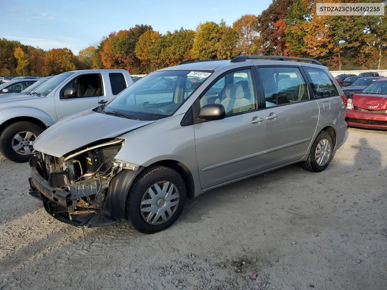 2006 Toyota Sienna Ce VIN: 5TDZA23C16S462255 Lot: 75913714