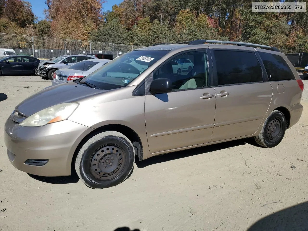 2006 Toyota Sienna Ce VIN: 5TDZA23C06S551573 Lot: 77083304