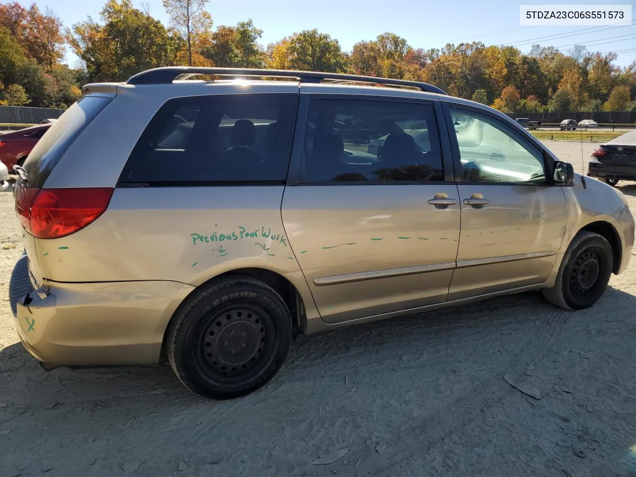 2006 Toyota Sienna Ce VIN: 5TDZA23C06S551573 Lot: 77083304