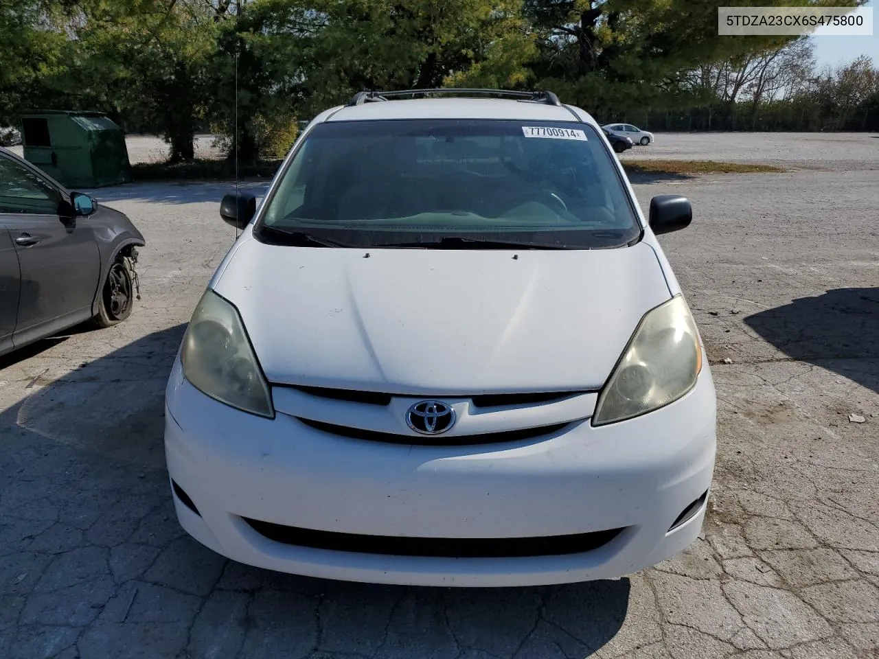 2006 Toyota Sienna Ce VIN: 5TDZA23CX6S475800 Lot: 77700914