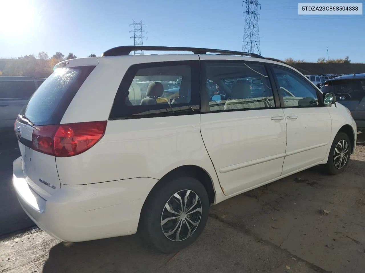 2006 Toyota Sienna Ce VIN: 5TDZA23C86S504338 Lot: 77826644