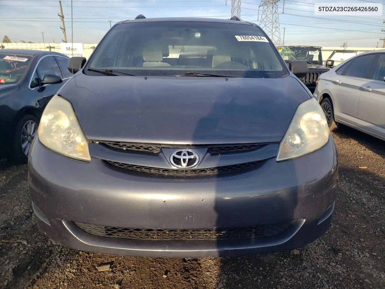 2006 Toyota Sienna Ce VIN: 5TDZA23C26S426560 Lot: 78054184