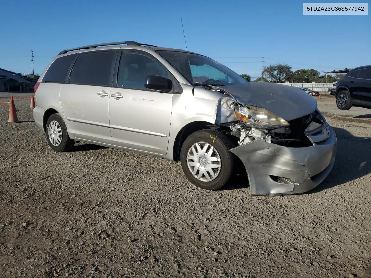 2006 Toyota Sienna Ce VIN: 5TDZA23C36S577942 Lot: 78205424