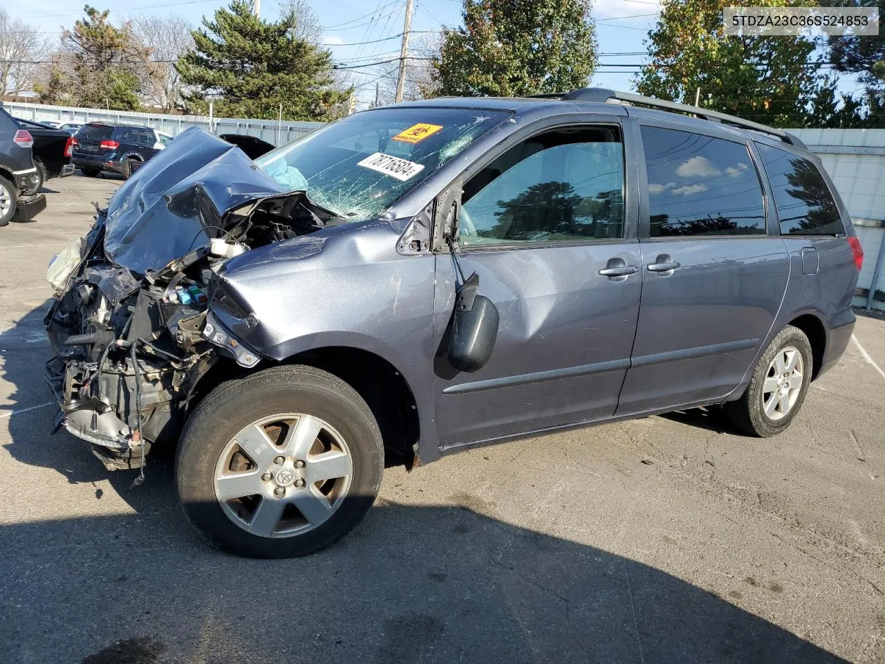 2006 Toyota Sienna Ce VIN: 5TDZA23C36S524853 Lot: 78716504