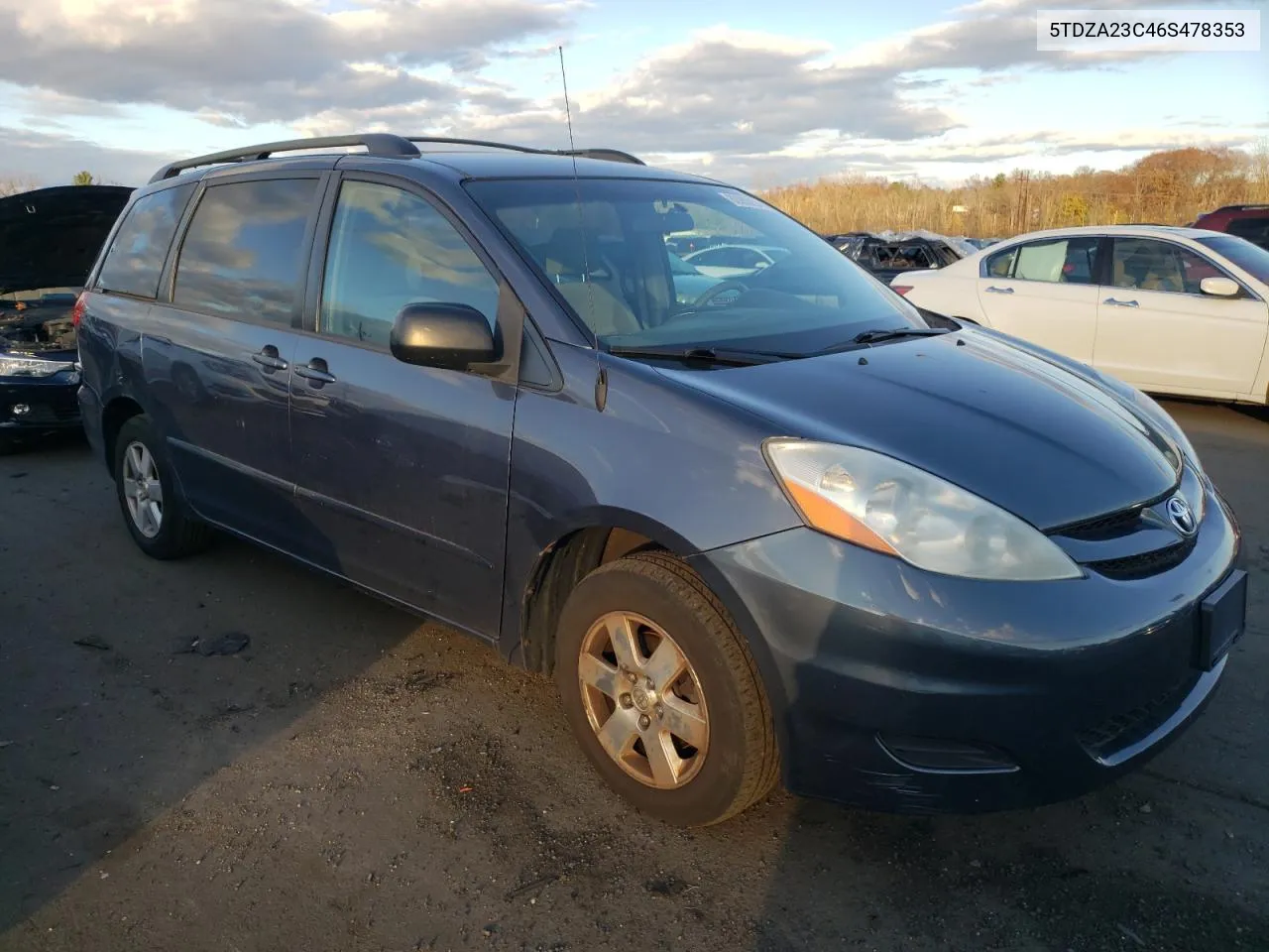 2006 Toyota Sienna Ce VIN: 5TDZA23C46S478353 Lot: 80060204