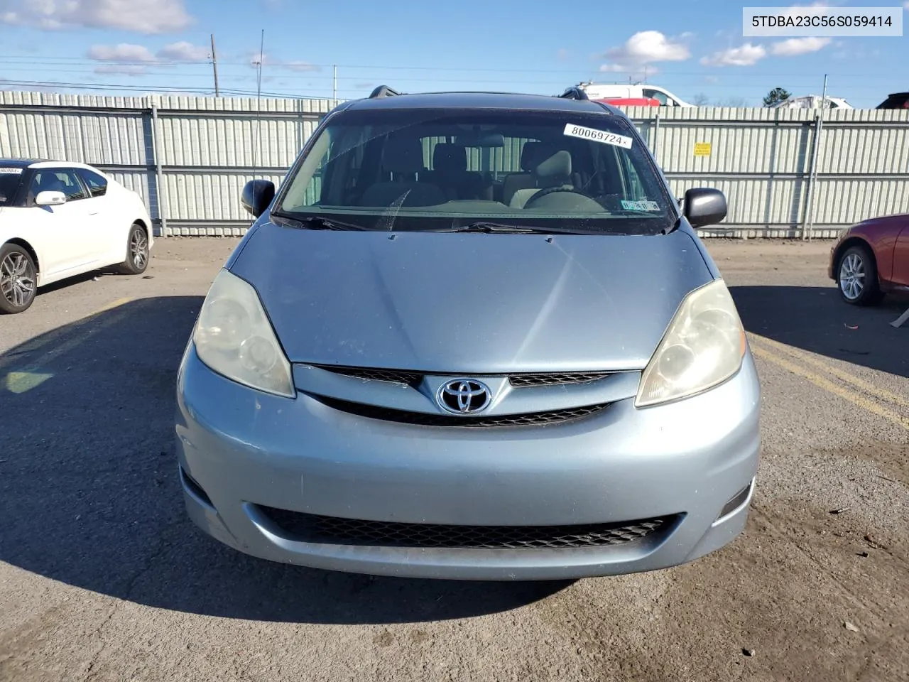 2006 Toyota Sienna Le VIN: 5TDBA23C56S059414 Lot: 80069724