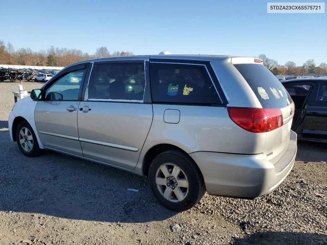 2006 Toyota Sienna Ce VIN: 5TDZA23CX6S575721 Lot: 80542804