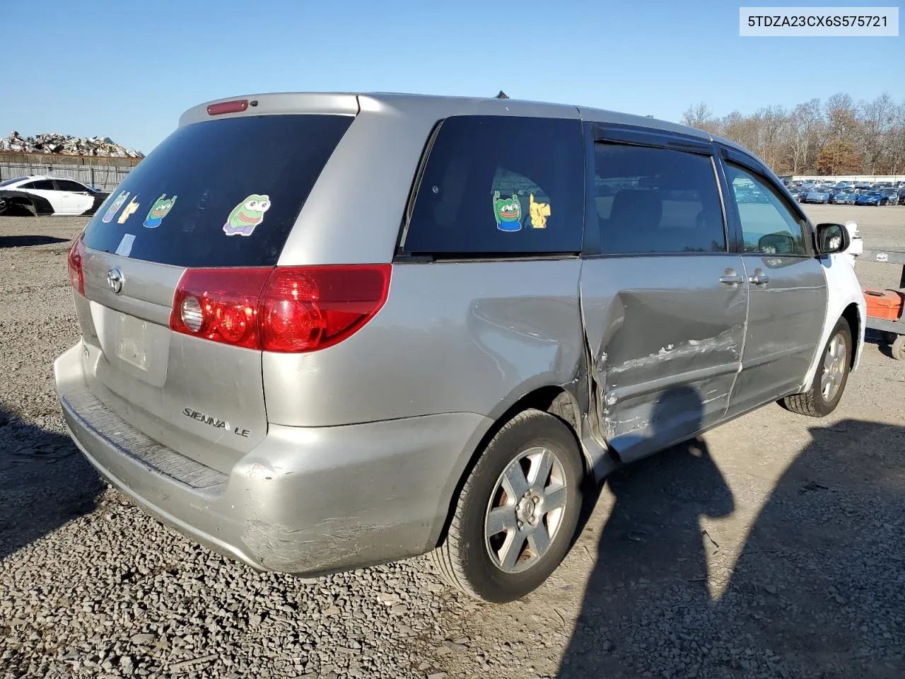 2006 Toyota Sienna Ce VIN: 5TDZA23CX6S575721 Lot: 80542804