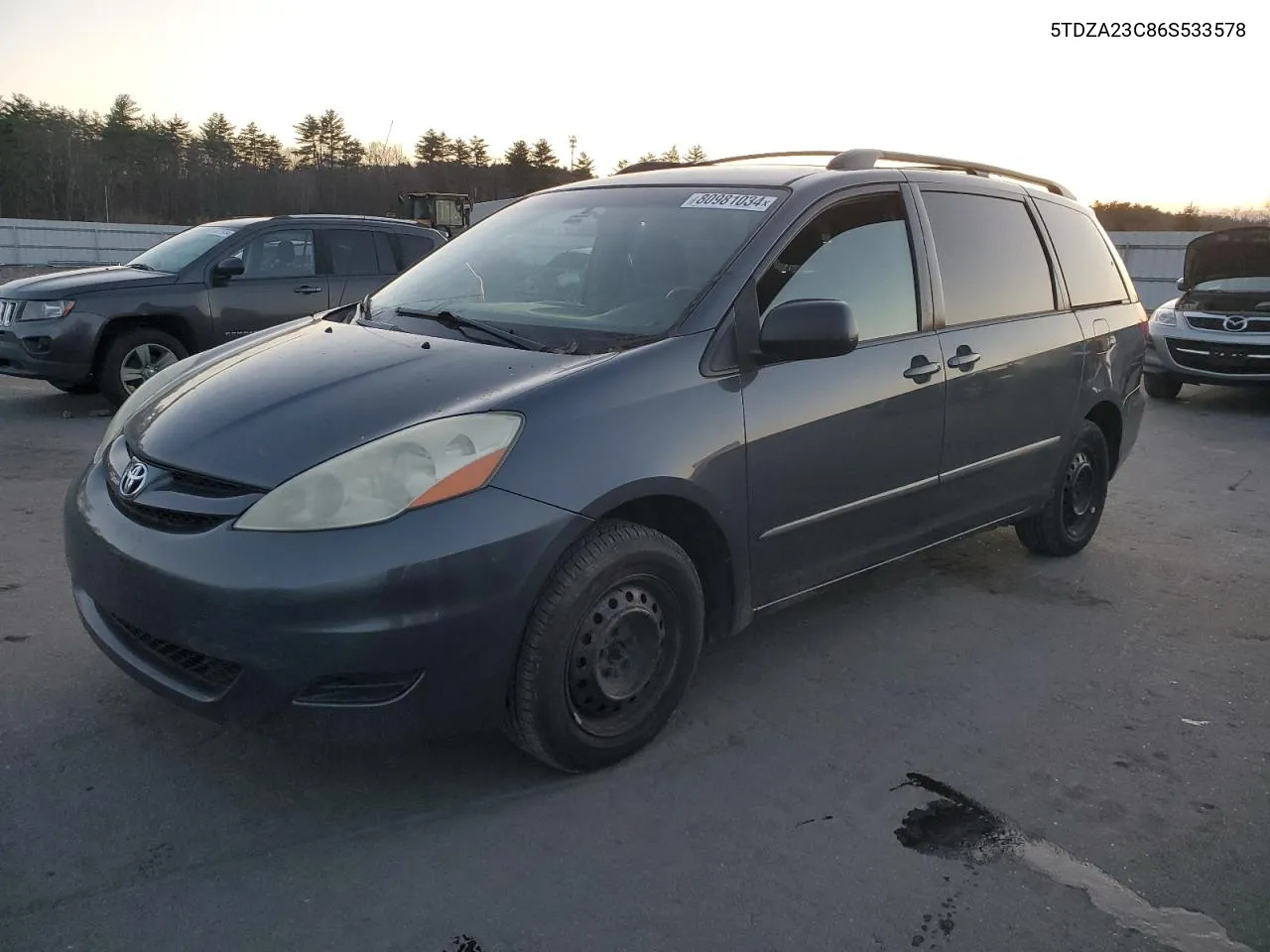 2006 Toyota Sienna Ce VIN: 5TDZA23C86S533578 Lot: 80981034