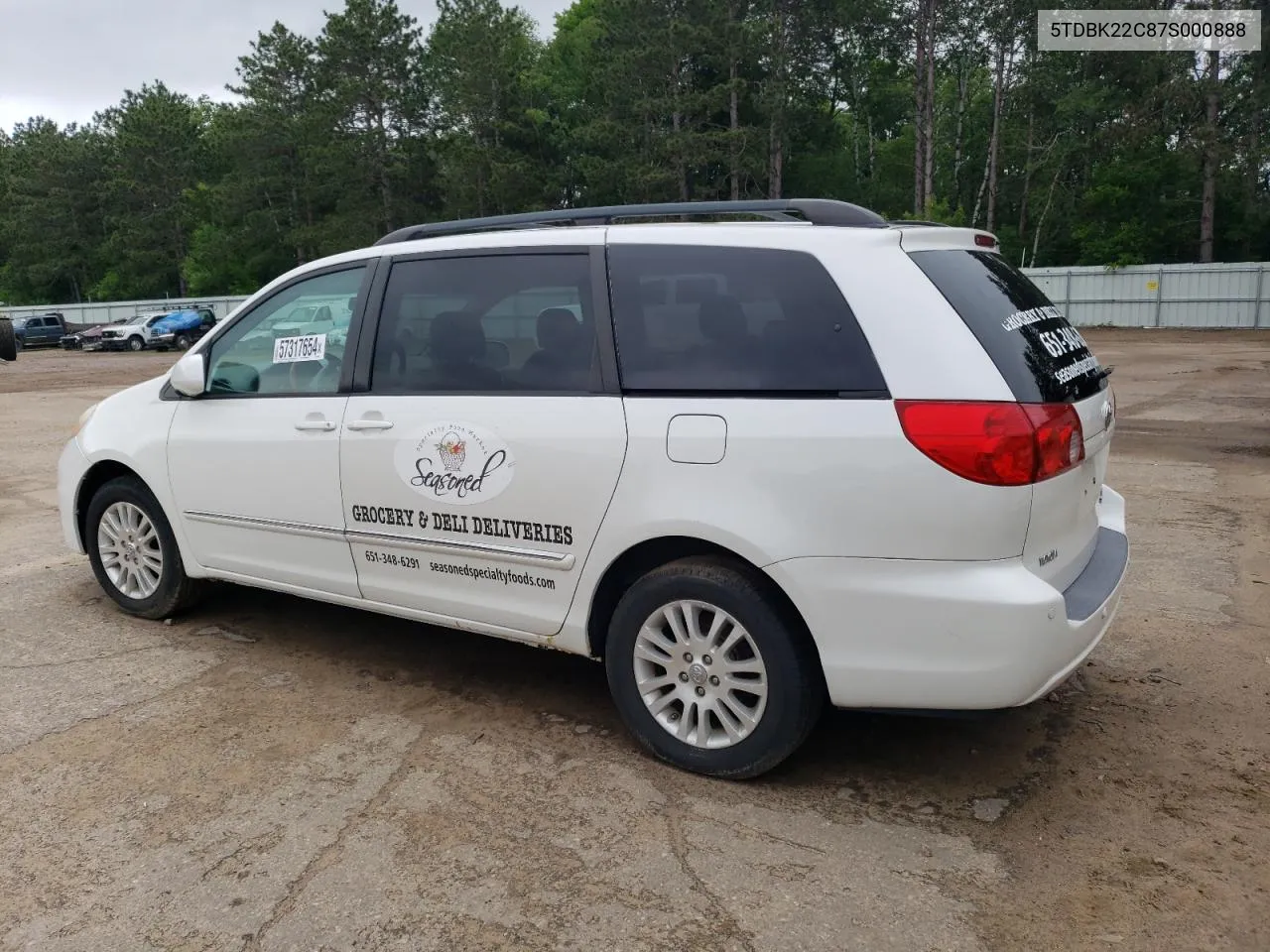 2007 Toyota Sienna Xle VIN: 5TDBK22C87S000888 Lot: 57317654