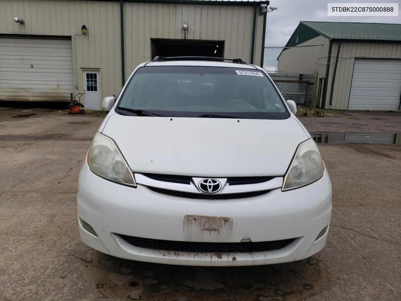 2007 Toyota Sienna Xle VIN: 5TDBK22C87S000888 Lot: 57317654