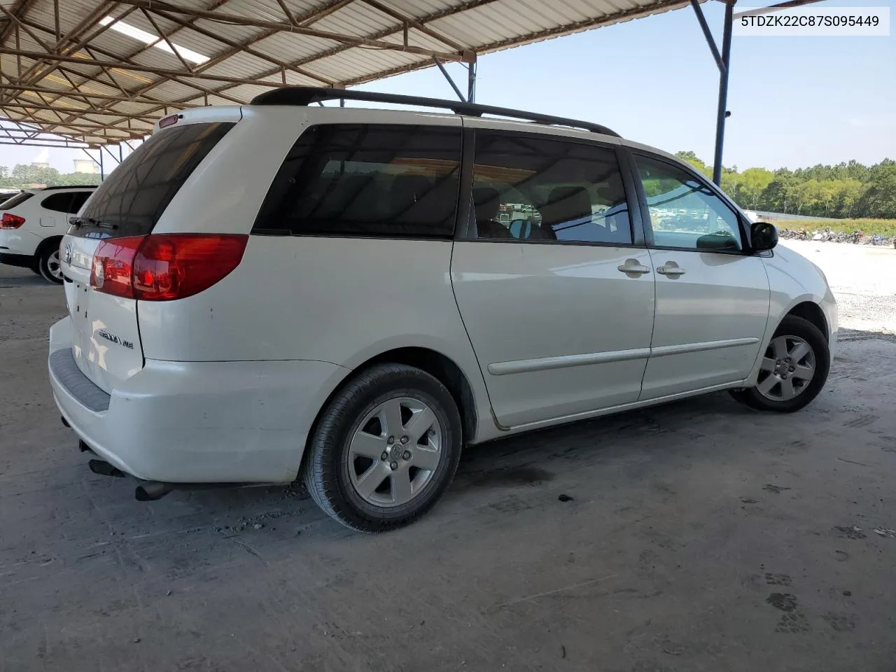 2007 Toyota Sienna Xle VIN: 5TDZK22C87S095449 Lot: 59037354