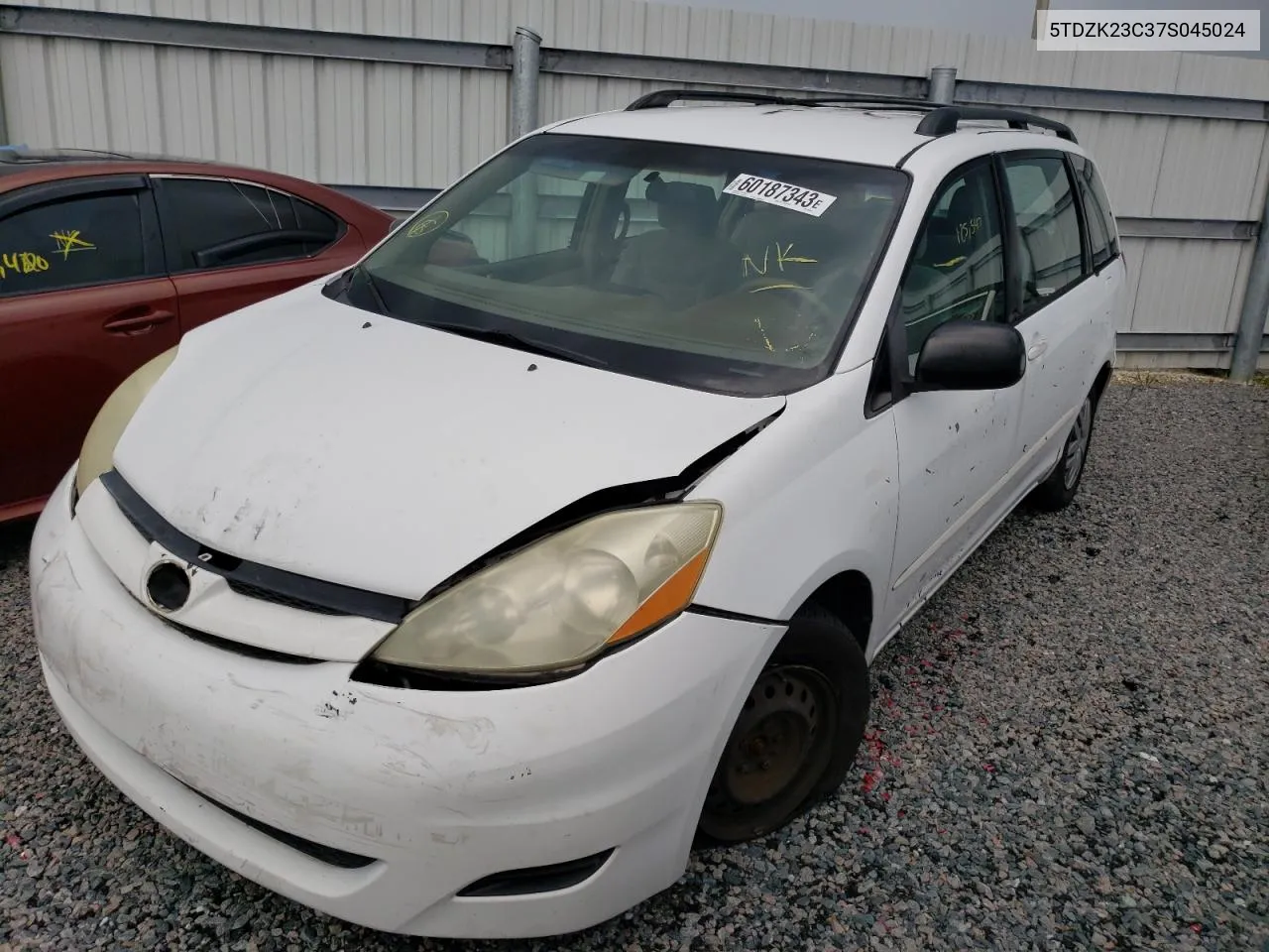 2007 Toyota Sienna Ce VIN: 5TDZK23C37S045024 Lot: 60187343