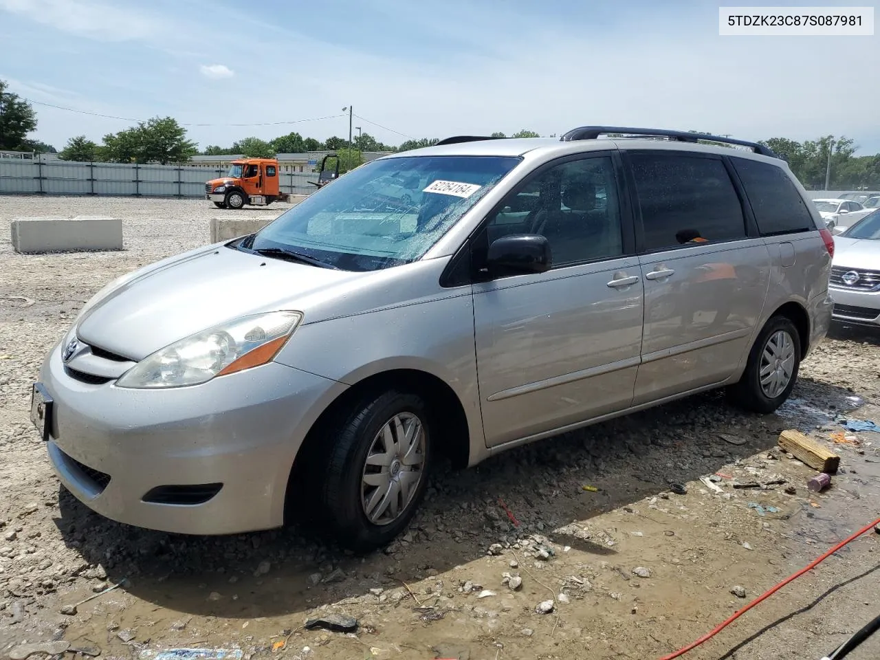 2007 Toyota Sienna Ce VIN: 5TDZK23C87S087981 Lot: 62264164