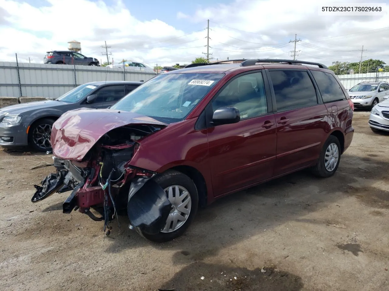 2007 Toyota Sienna Ce VIN: 5TDZK23C17S029663 Lot: 66969274