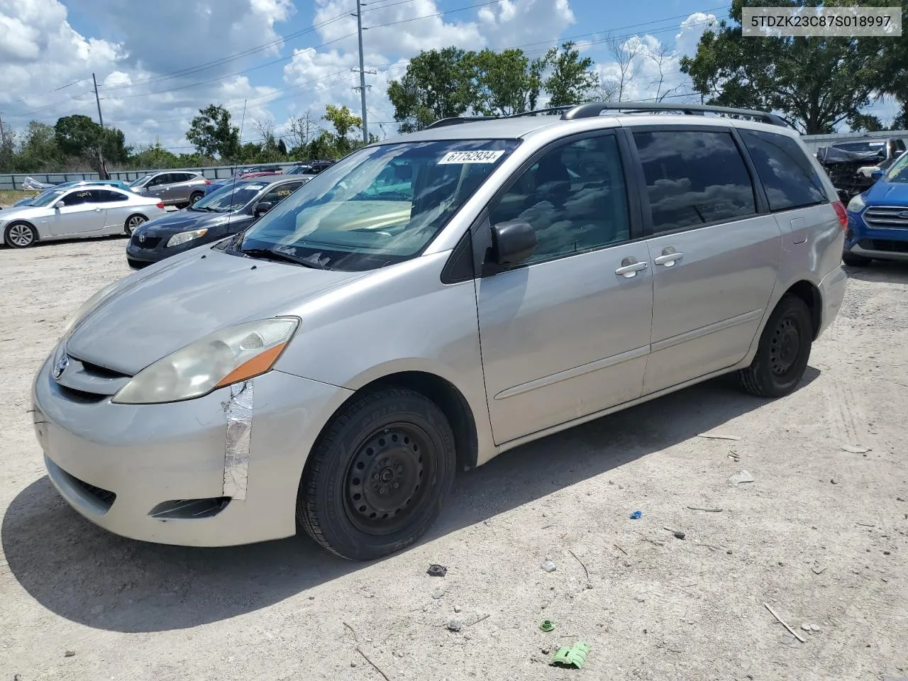 5TDZK23C87S018997 2007 Toyota Sienna Ce