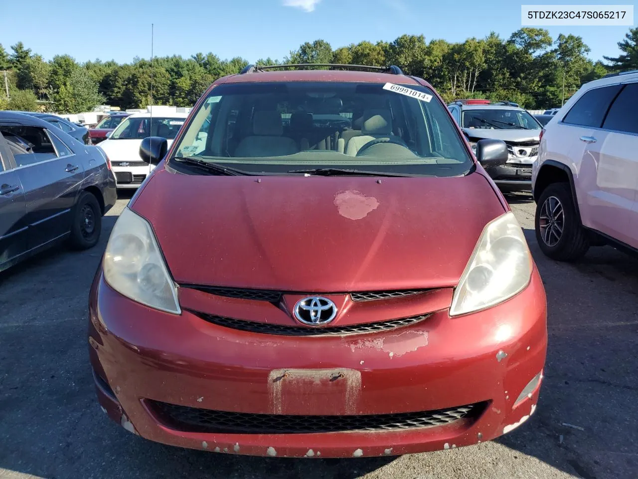 2007 Toyota Sienna Ce VIN: 5TDZK23C47S065217 Lot: 69991014