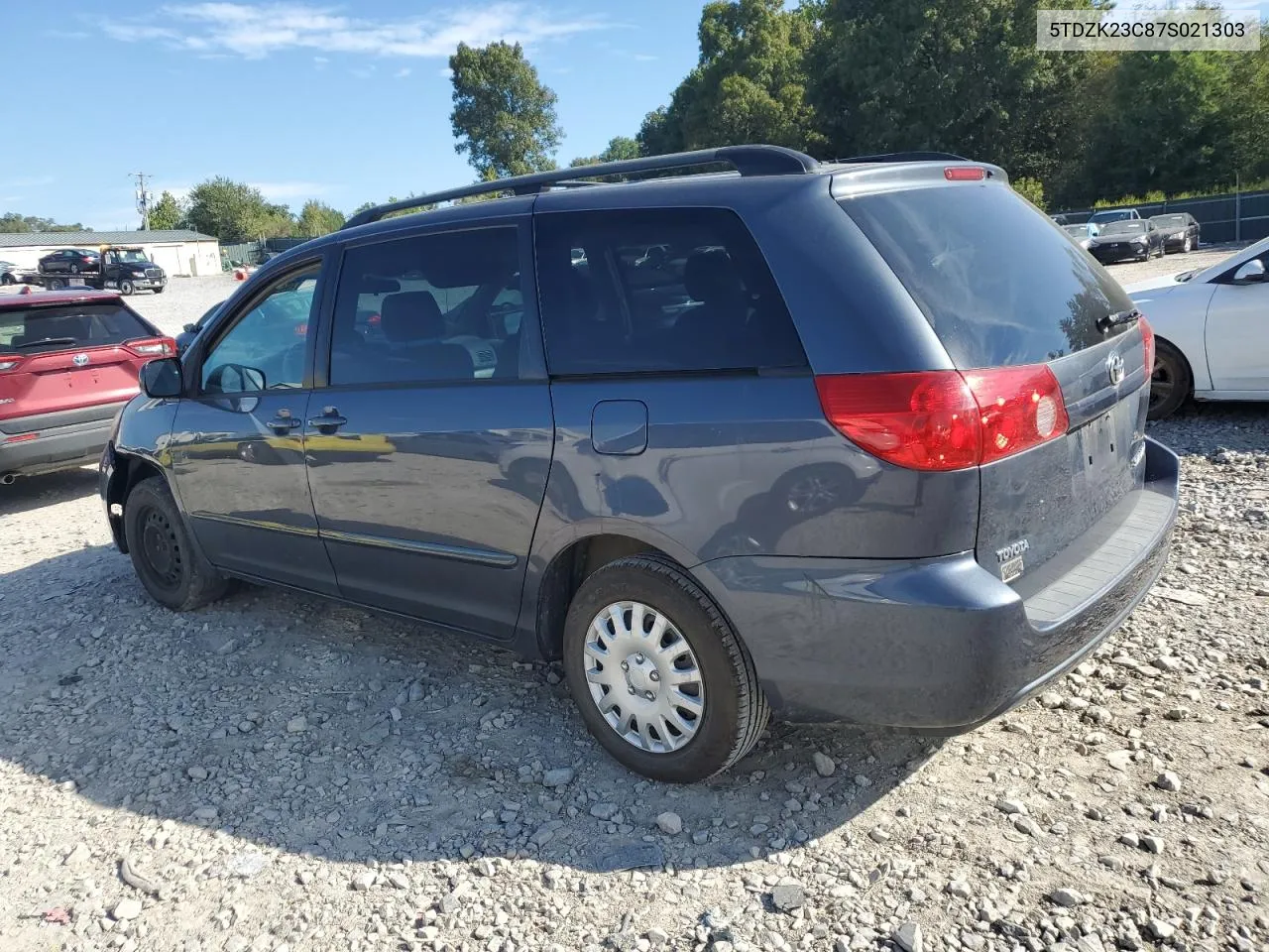 2007 Toyota Sienna Ce VIN: 5TDZK23C87S021303 Lot: 70294284