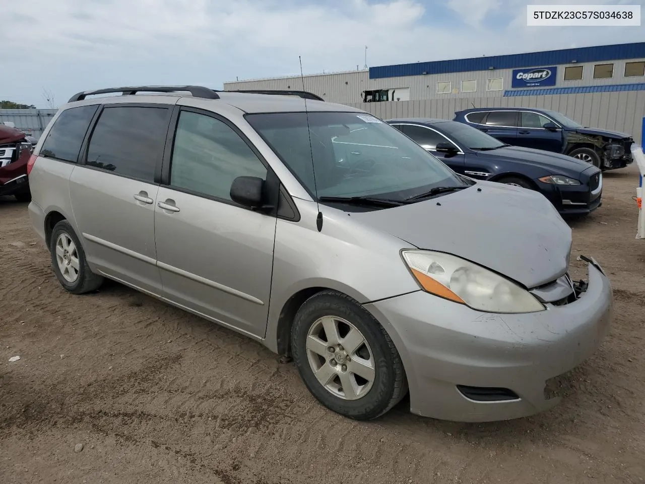 2007 Toyota Sienna Ce VIN: 5TDZK23C57S034638 Lot: 70857994