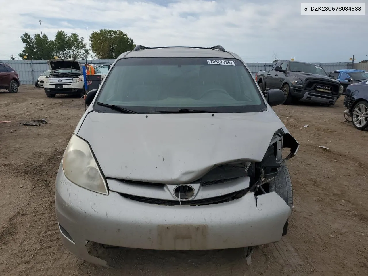 2007 Toyota Sienna Ce VIN: 5TDZK23C57S034638 Lot: 70857994