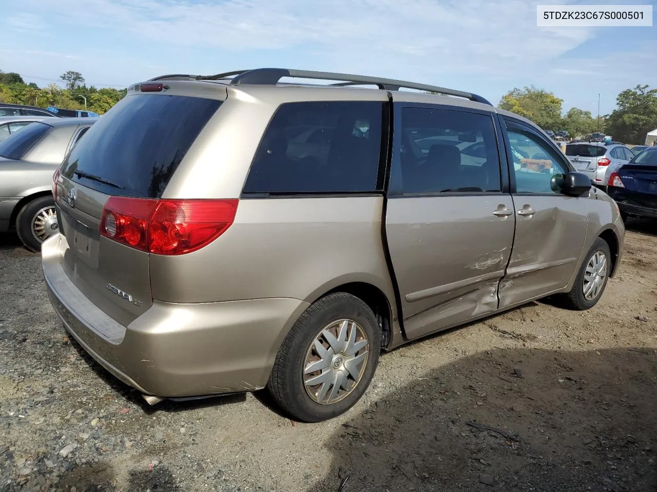 2007 Toyota Sienna Ce VIN: 5TDZK23C67S000501 Lot: 72147144