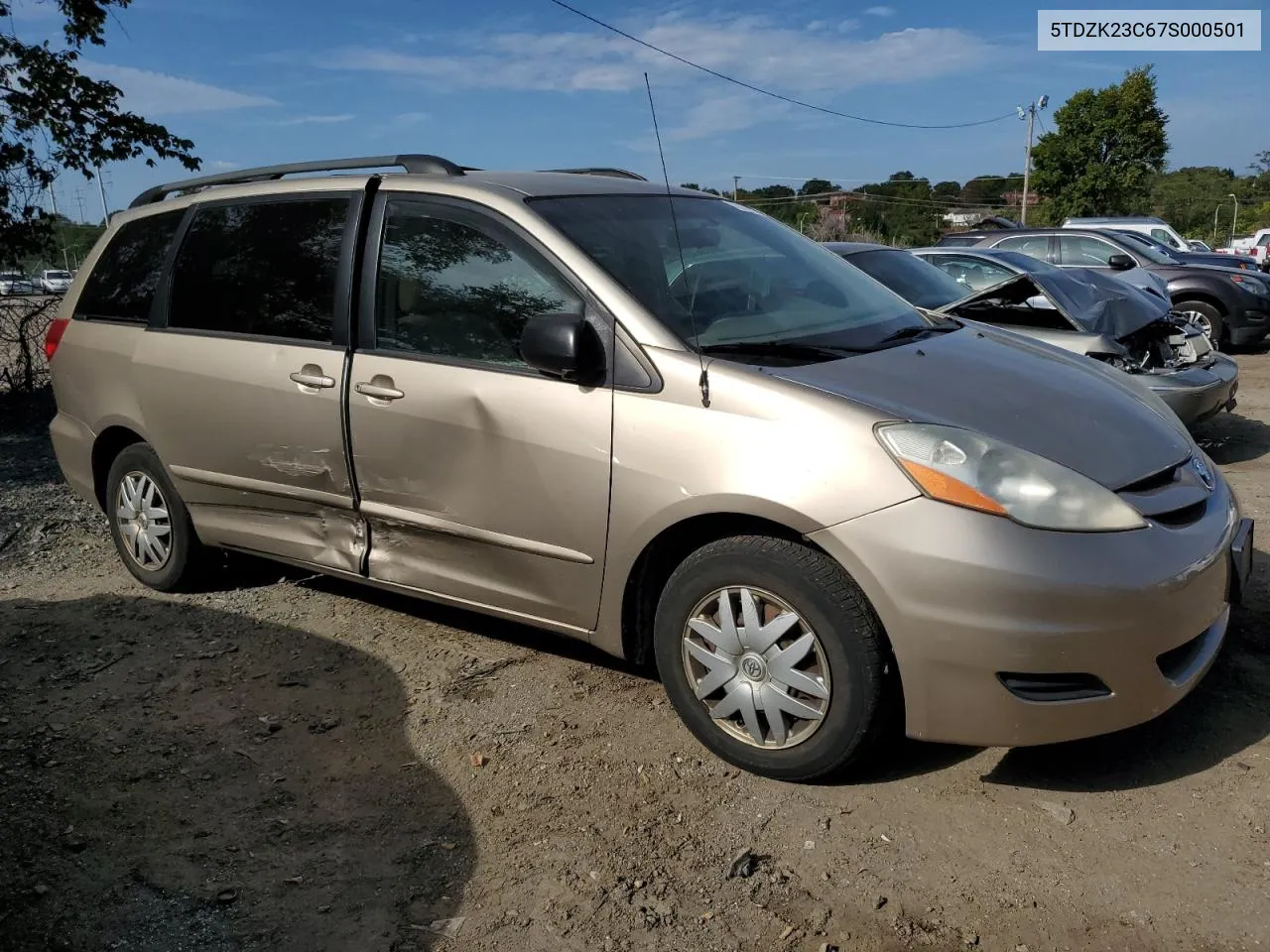 2007 Toyota Sienna Ce VIN: 5TDZK23C67S000501 Lot: 72147144