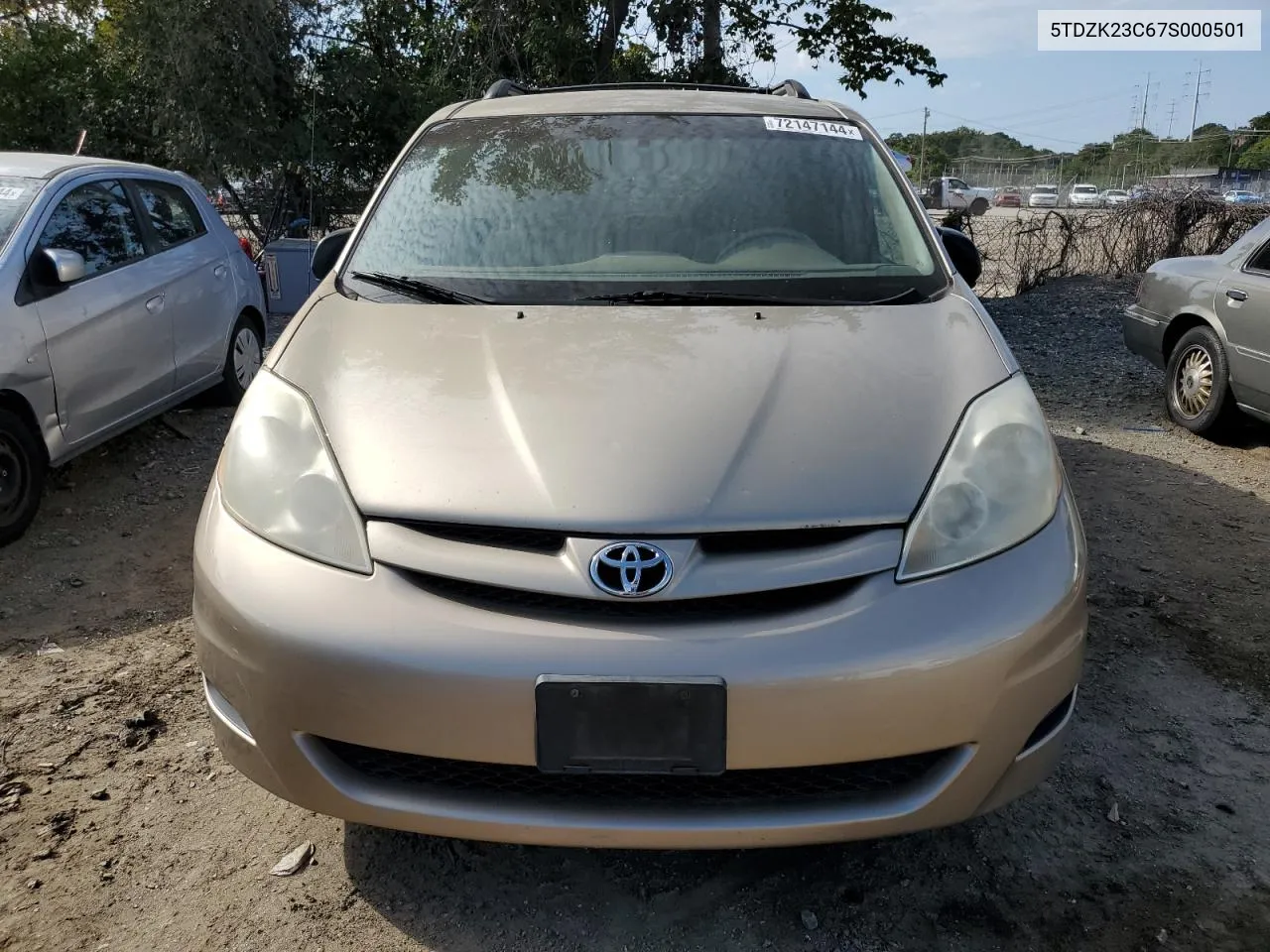 2007 Toyota Sienna Ce VIN: 5TDZK23C67S000501 Lot: 72147144