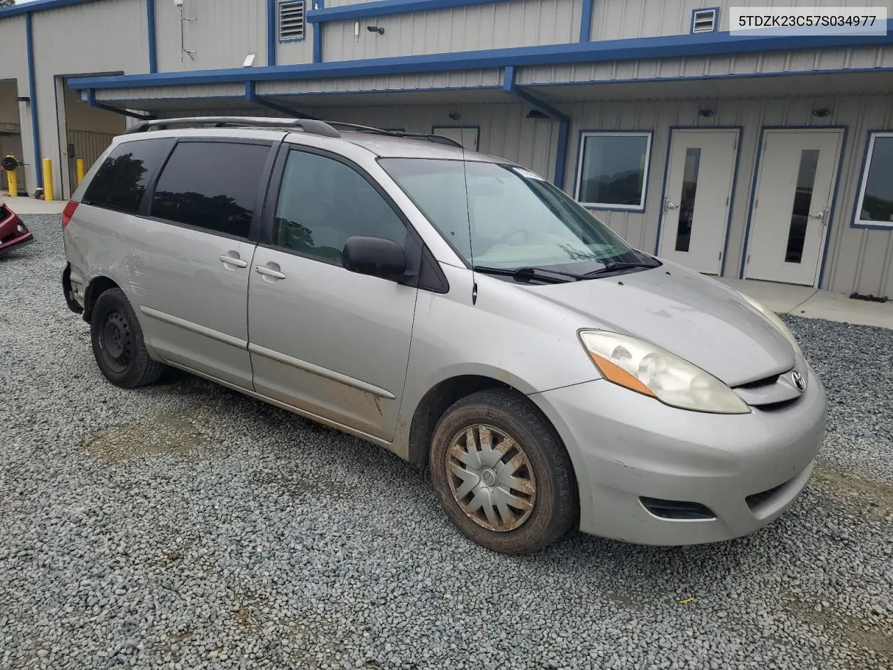 2007 Toyota Sienna Ce VIN: 5TDZK23C57S034977 Lot: 72187934