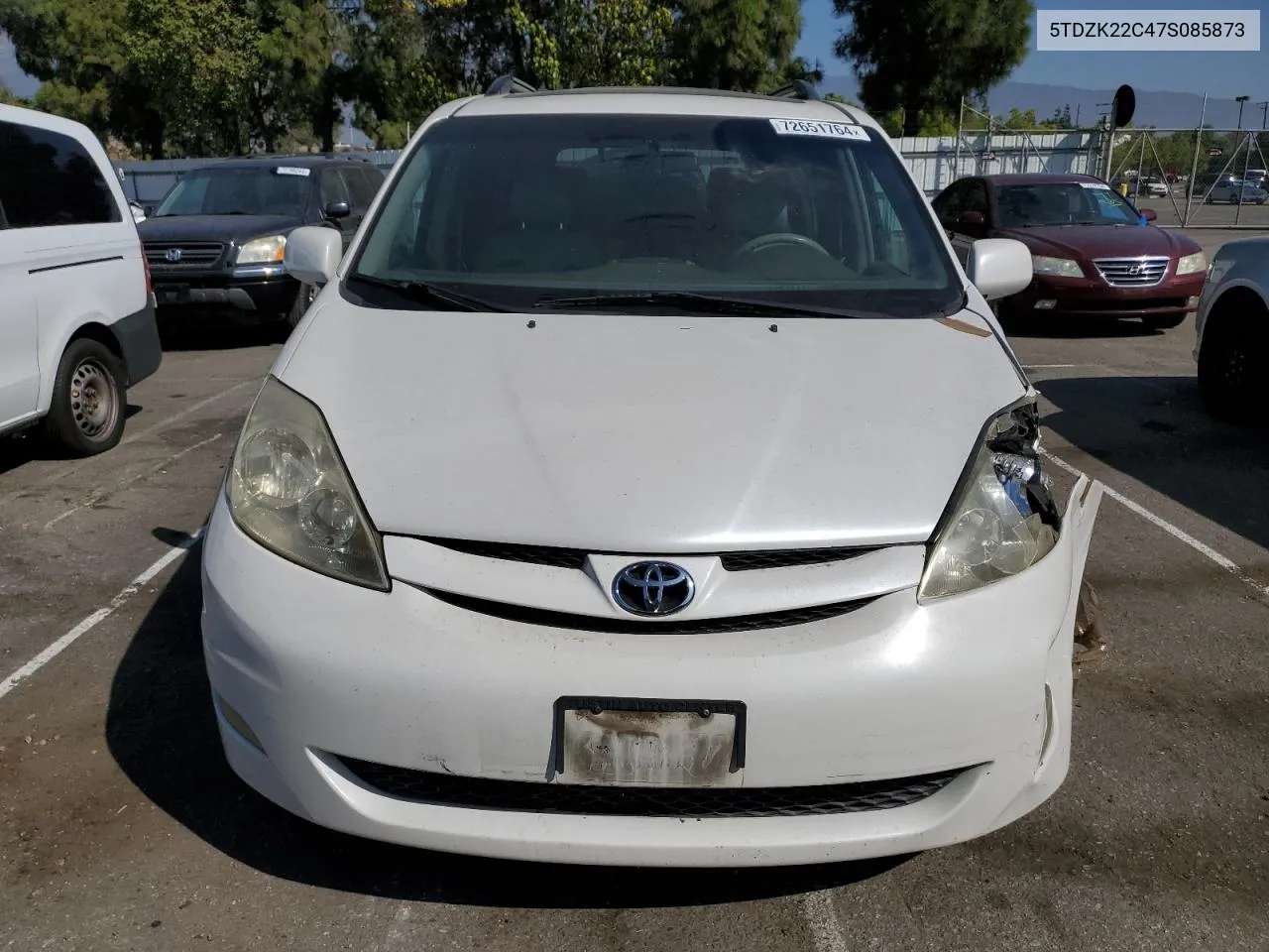 2007 Toyota Sienna Xle VIN: 5TDZK22C47S085873 Lot: 72651764