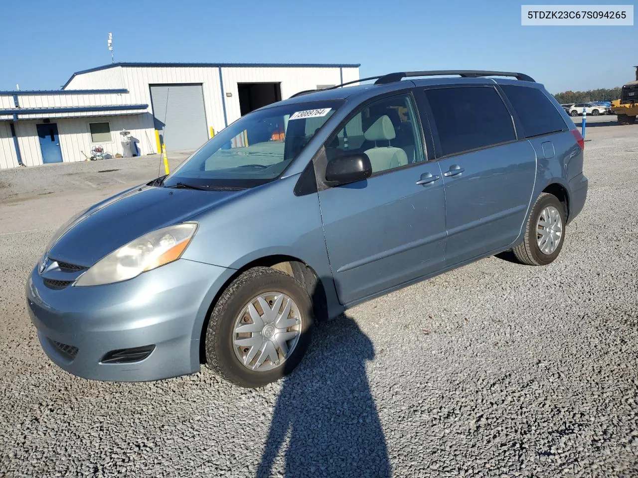 2007 Toyota Sienna Ce VIN: 5TDZK23C67S094265 Lot: 73089764