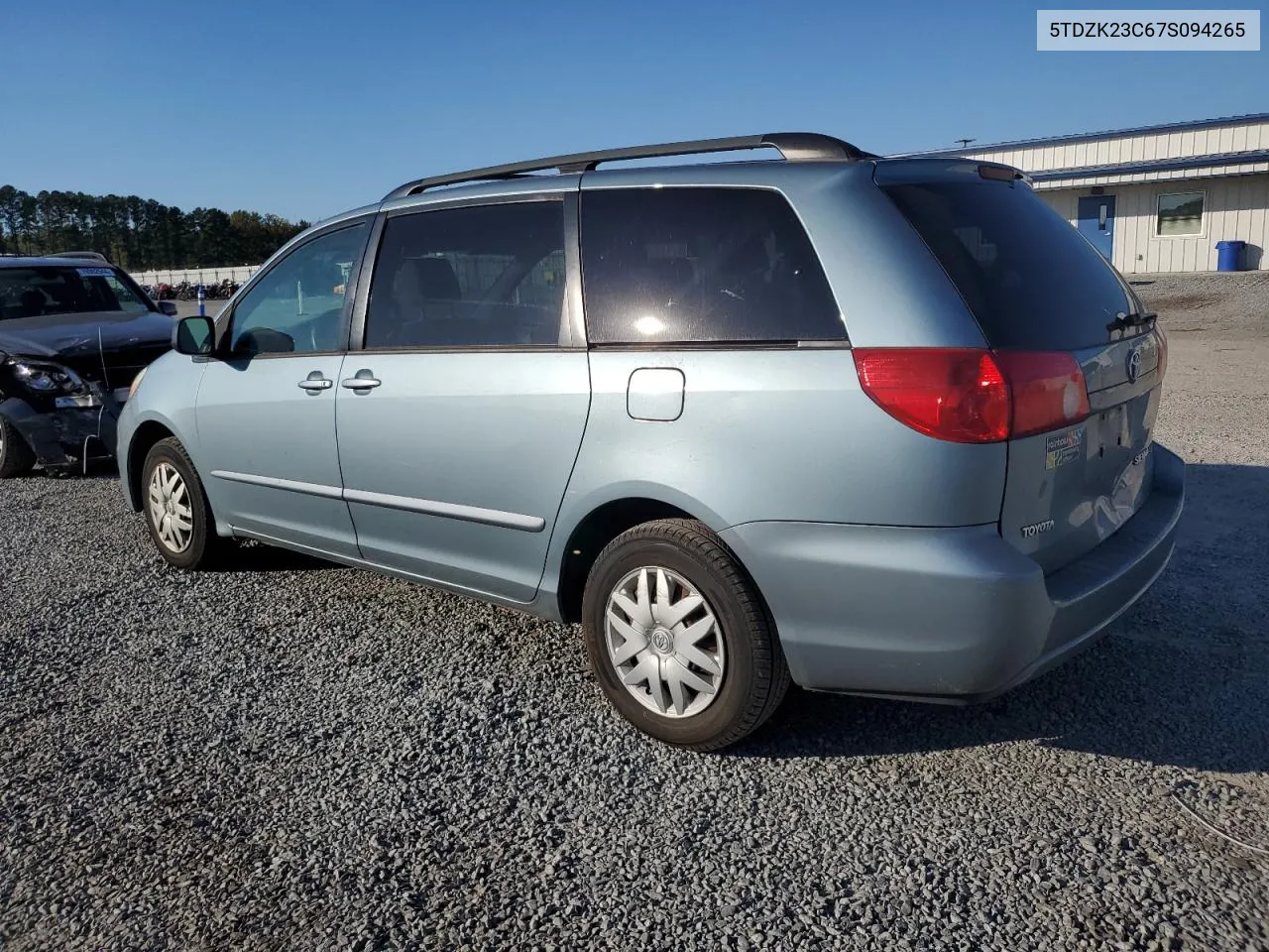 2007 Toyota Sienna Ce VIN: 5TDZK23C67S094265 Lot: 73089764