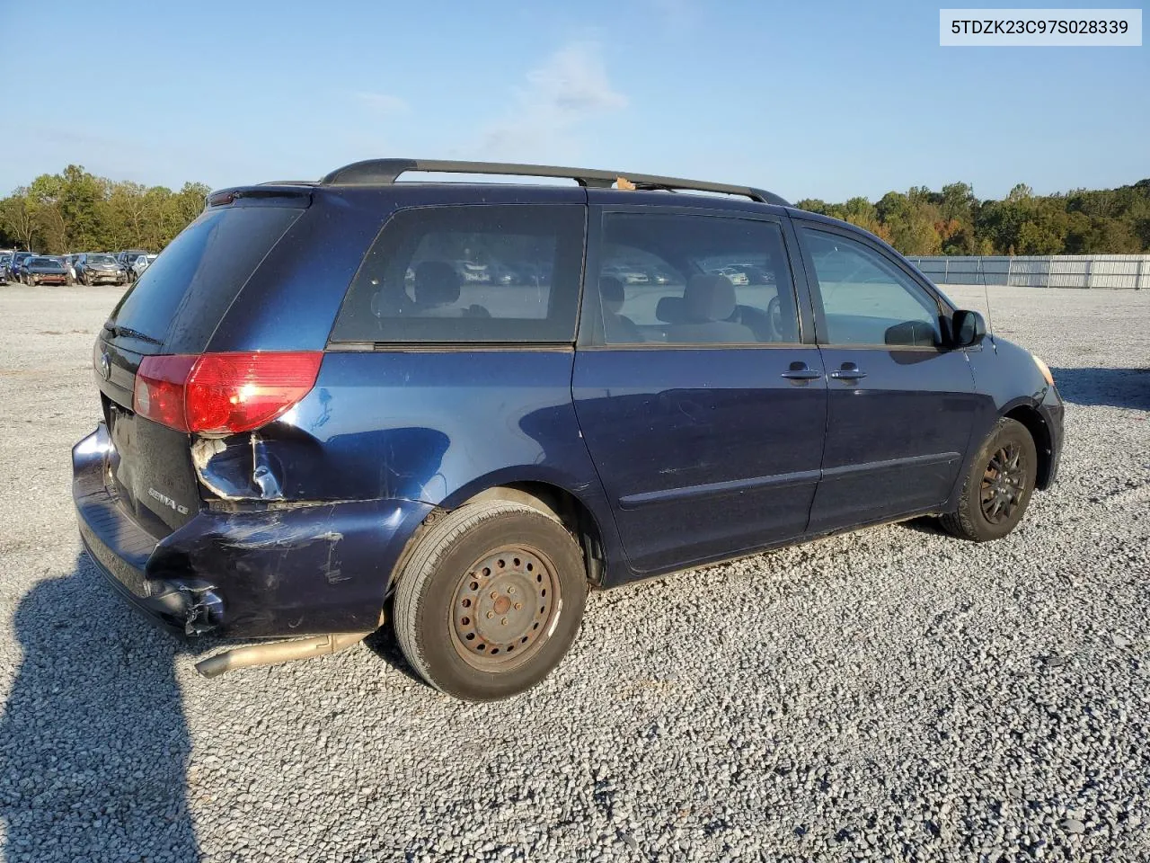 2007 Toyota Sienna Ce VIN: 5TDZK23C97S028339 Lot: 74796334