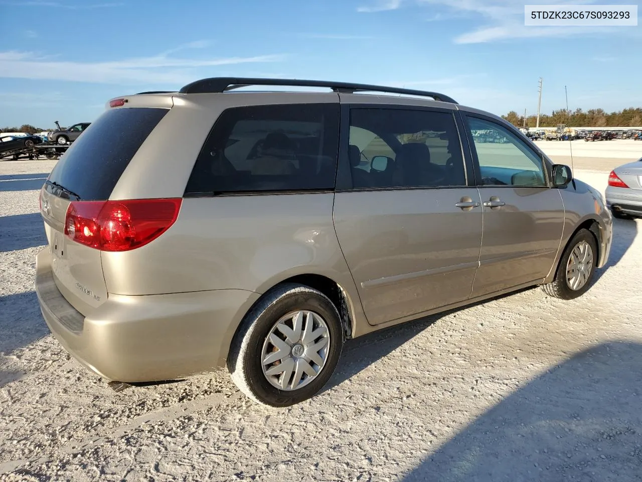 2007 Toyota Sienna Ce VIN: 5TDZK23C67S093293 Lot: 77358604