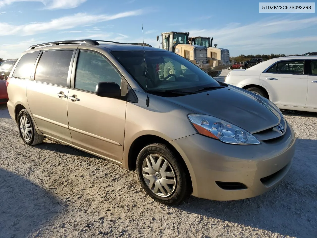 2007 Toyota Sienna Ce VIN: 5TDZK23C67S093293 Lot: 77358604