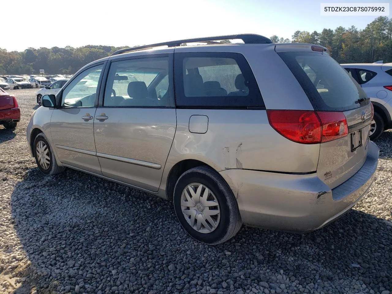 2007 Toyota Sienna Ce VIN: 5TDZK23C87S075992 Lot: 77473984