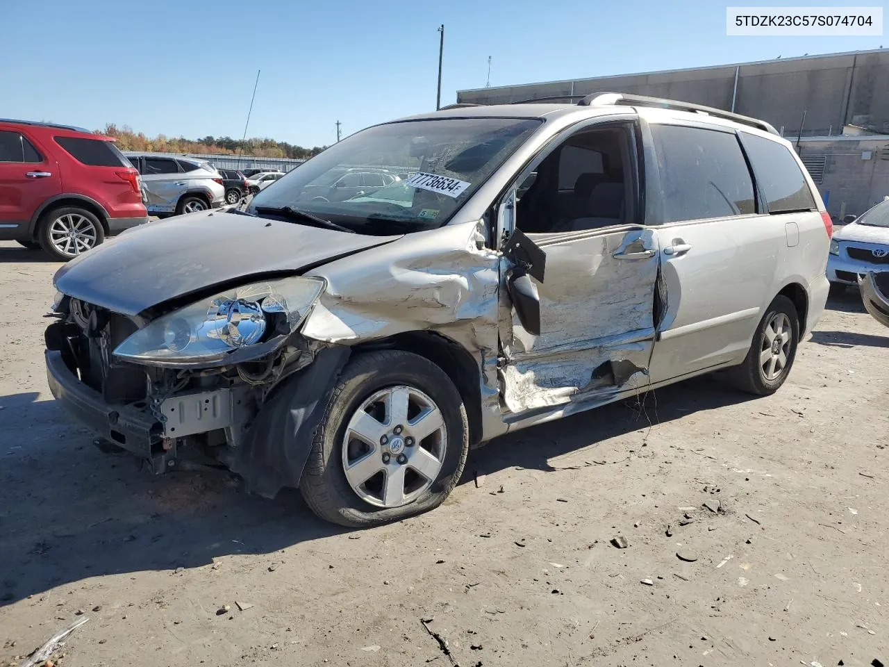 2007 Toyota Sienna Ce VIN: 5TDZK23C57S074704 Lot: 77736634