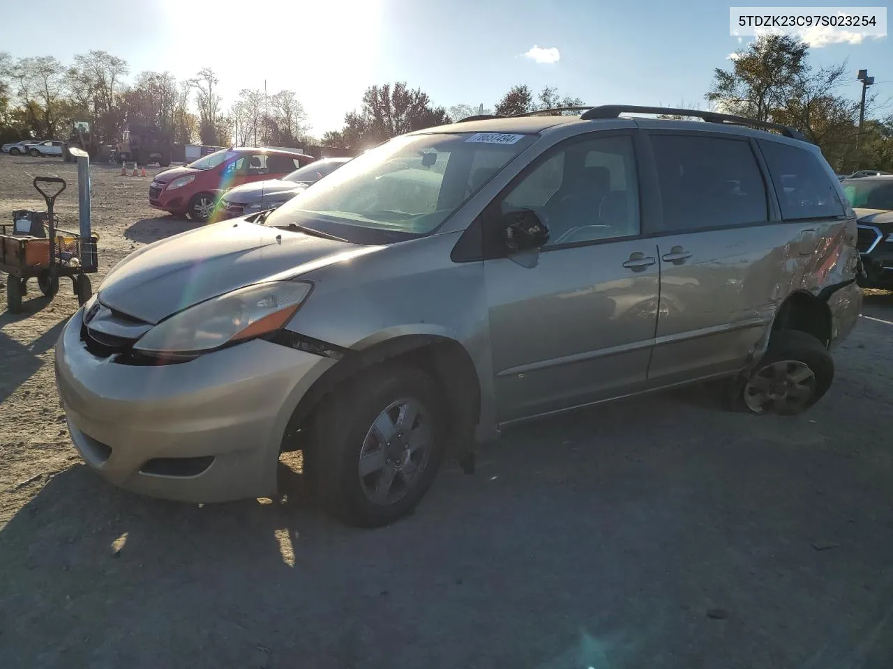 2007 Toyota Sienna Ce VIN: 5TDZK23C97S023254 Lot: 78657494