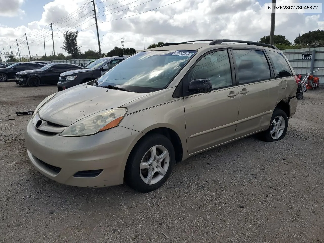 2007 Toyota Sienna Ce VIN: 5TDZK23C27S045872 Lot: 78775394