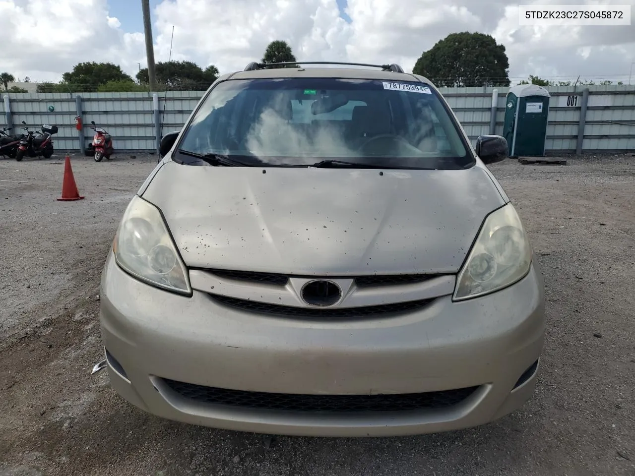 2007 Toyota Sienna Ce VIN: 5TDZK23C27S045872 Lot: 78775394