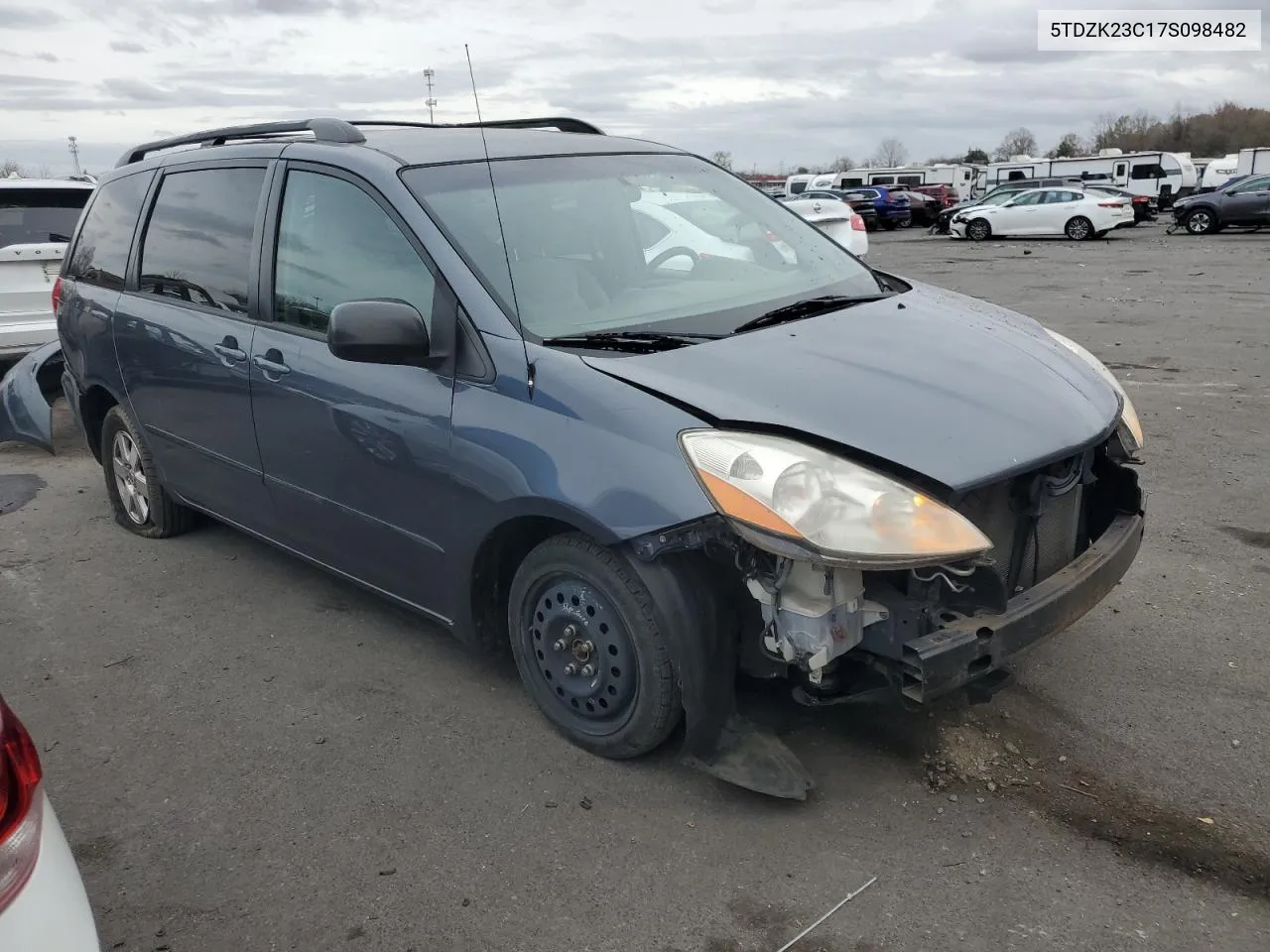 2007 Toyota Sienna Ce VIN: 5TDZK23C17S098482 Lot: 80826694