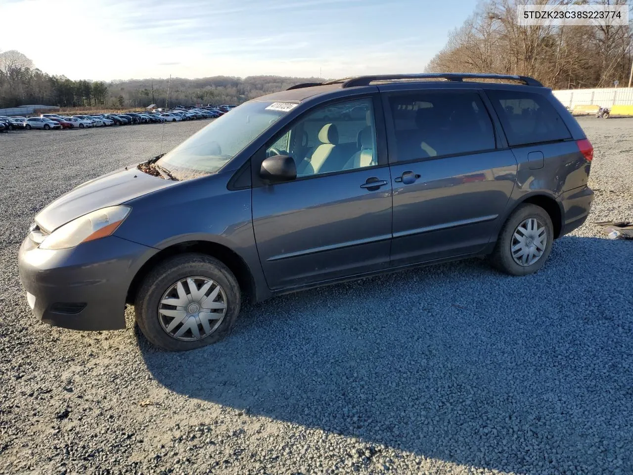 2008 Toyota Sienna Ce VIN: 5TDZK23C38S223774 Lot: 41137224