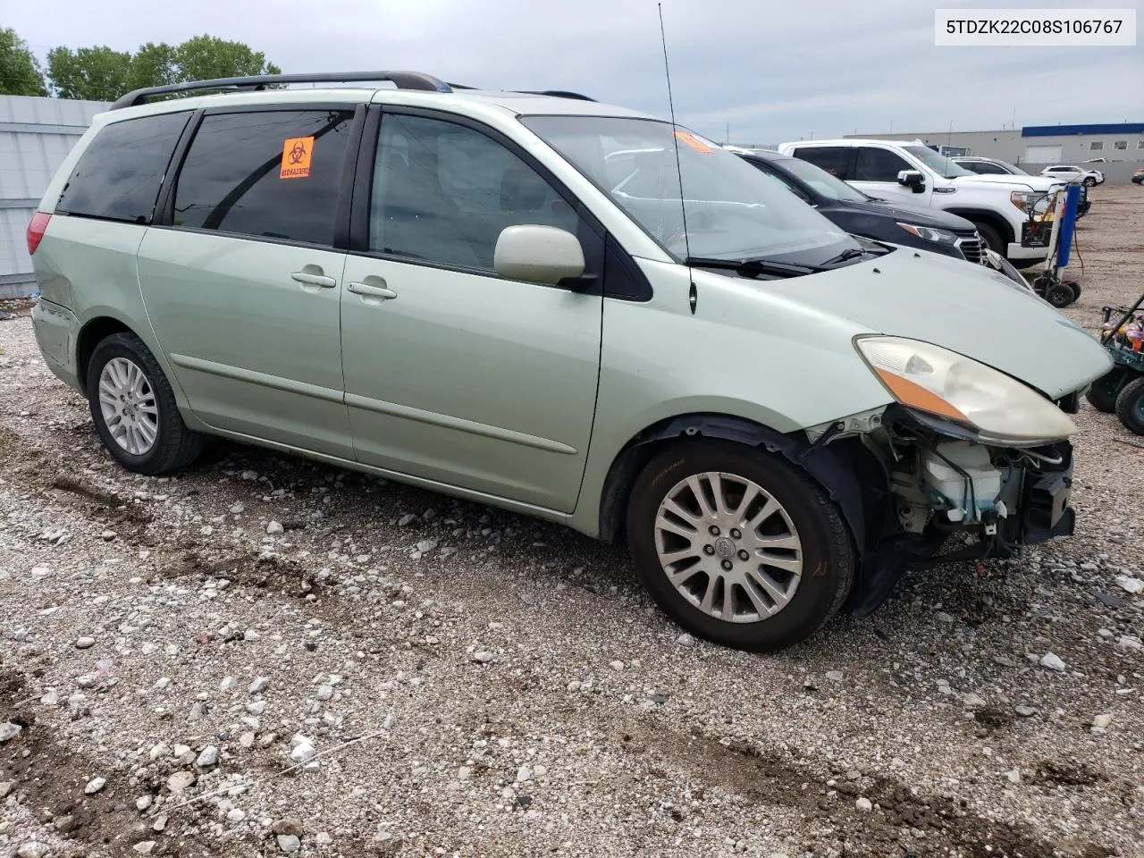 2008 Toyota Sienna Xle VIN: 5TDZK22C08S106767 Lot: 61622834