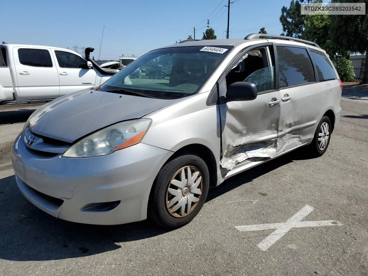 2008 Toyota Sienna Ce VIN: 5TDZK23C38S203542 Lot: 65019234